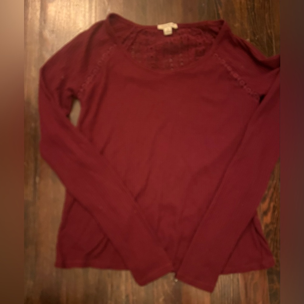 Burgundy Long Sleeve Top
